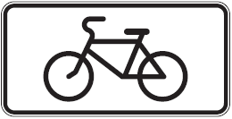 821. Dviračiai (Nurodo transporto priemonės rūšį, kuriai galioja kelio ženklas. Kelio ženklas su lentele „Dviračiai“ galioja dviračiams ir elektrinėms mikrojudumo priemonėms)