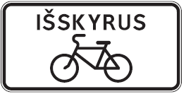 853. Išskyrus dviratininkus (Nurodo, kad kelio ženklai negalioja dviratininkams ir elektrinių mikrojudumo priemonių vairuotojams)