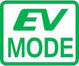 EV-režimo įspėjamasis simbolis